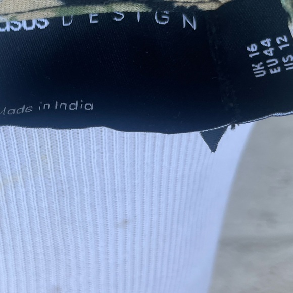 ASOS DESIGN Floral Print Tiered Button Front Dress Women US 12 UK 16 - Picture 2 of 8